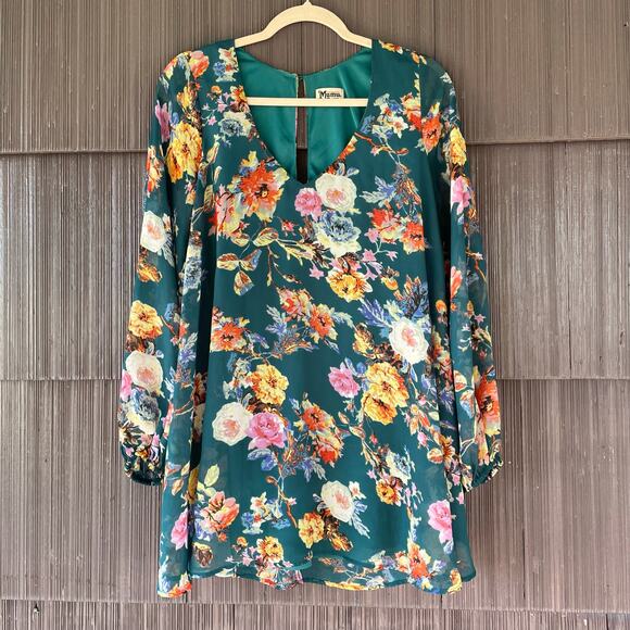 💖5/$25 Show Me Your Mumu Donna Michelle Tunic Green Yellow Lightweight  Large - Picture 3 of 12